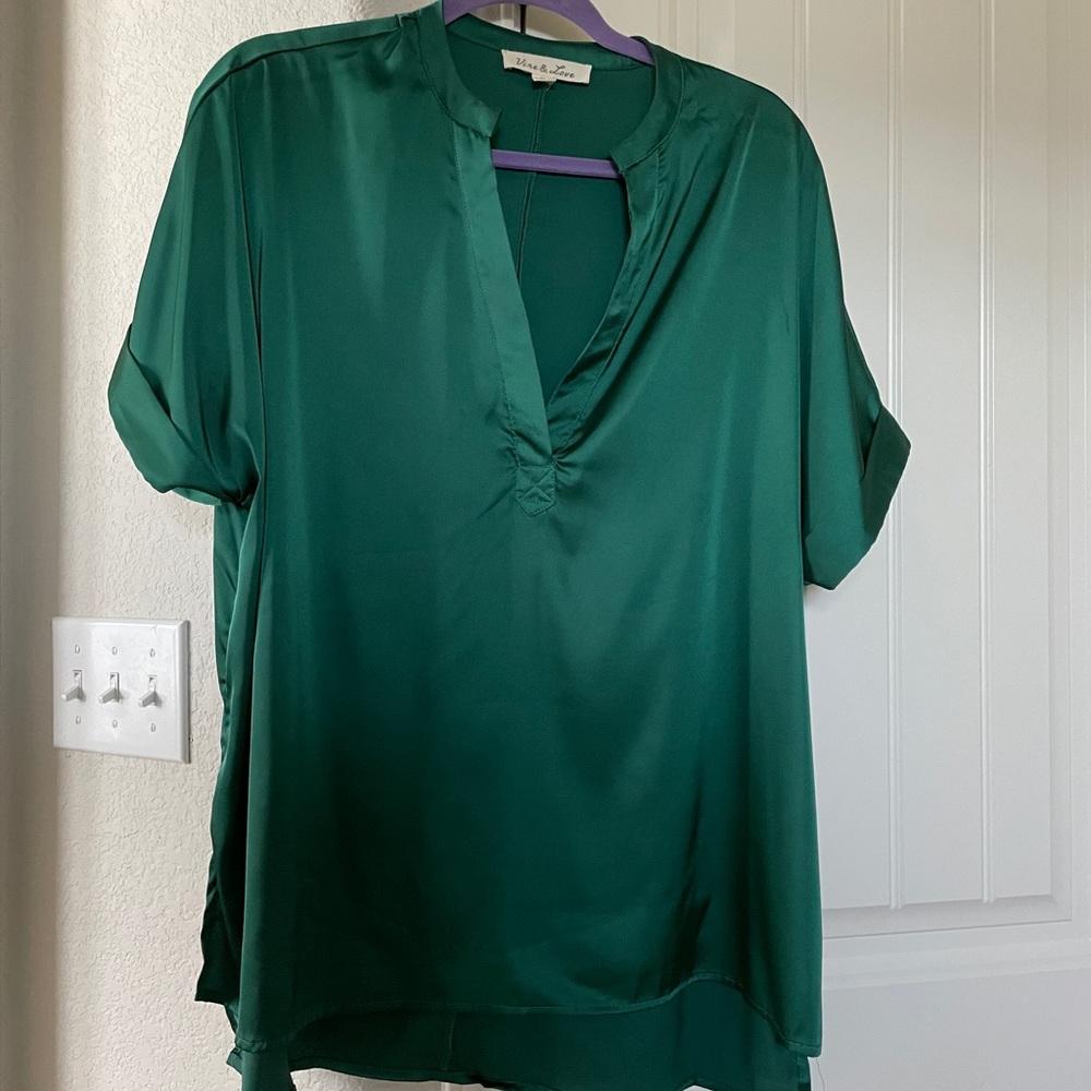 Flowy green soft blouse